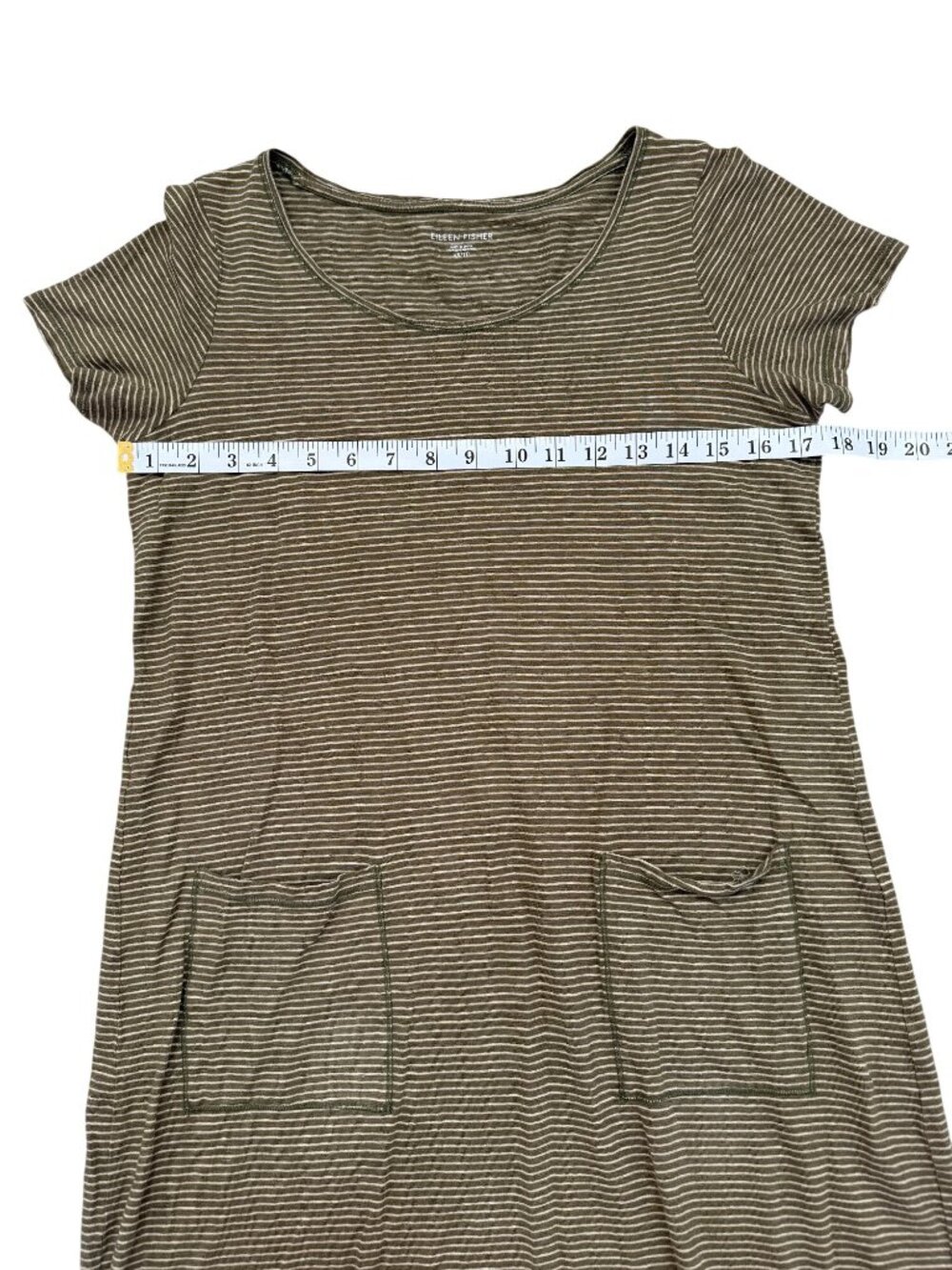 Eileen Fisher Striped Dress With Pockets Hemp Organic Cotton Womens Size XS - Picture 5 of 7